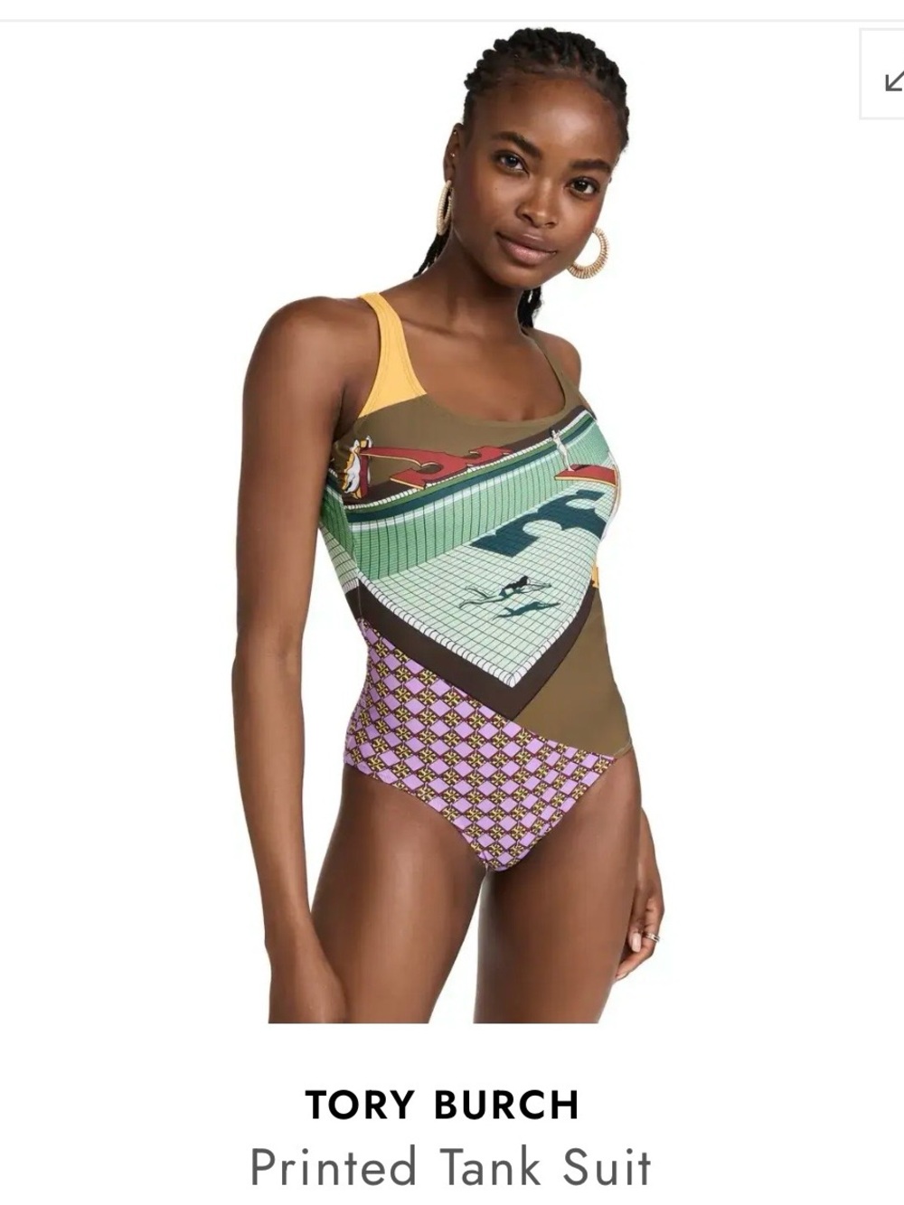 Tory Burch Printed Tank One-Piece in la piscine mint | Medium | sold out online